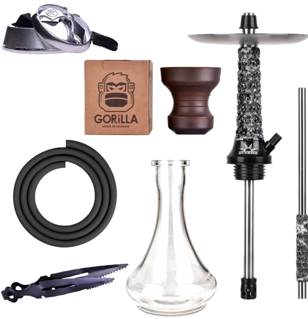 Sunrise Hookah Windskull Rock Black vízipipa – Teljes szett